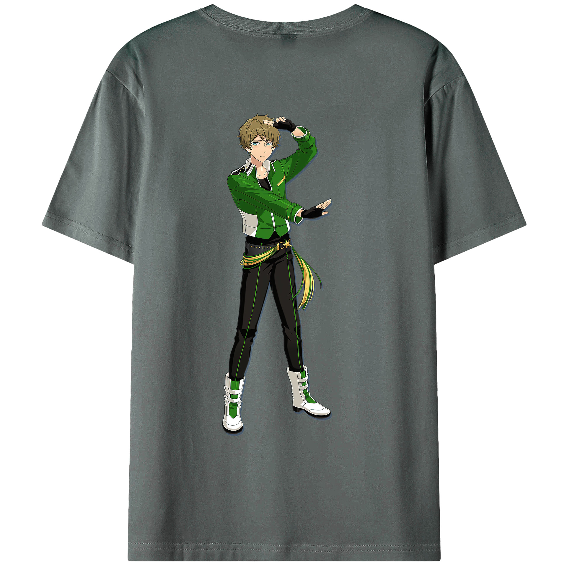 （画像用） あんさんぶるスターズ! Ensemble Stars 綿100％ メンズ半袖Tシャツ（バックプリント） 通気性